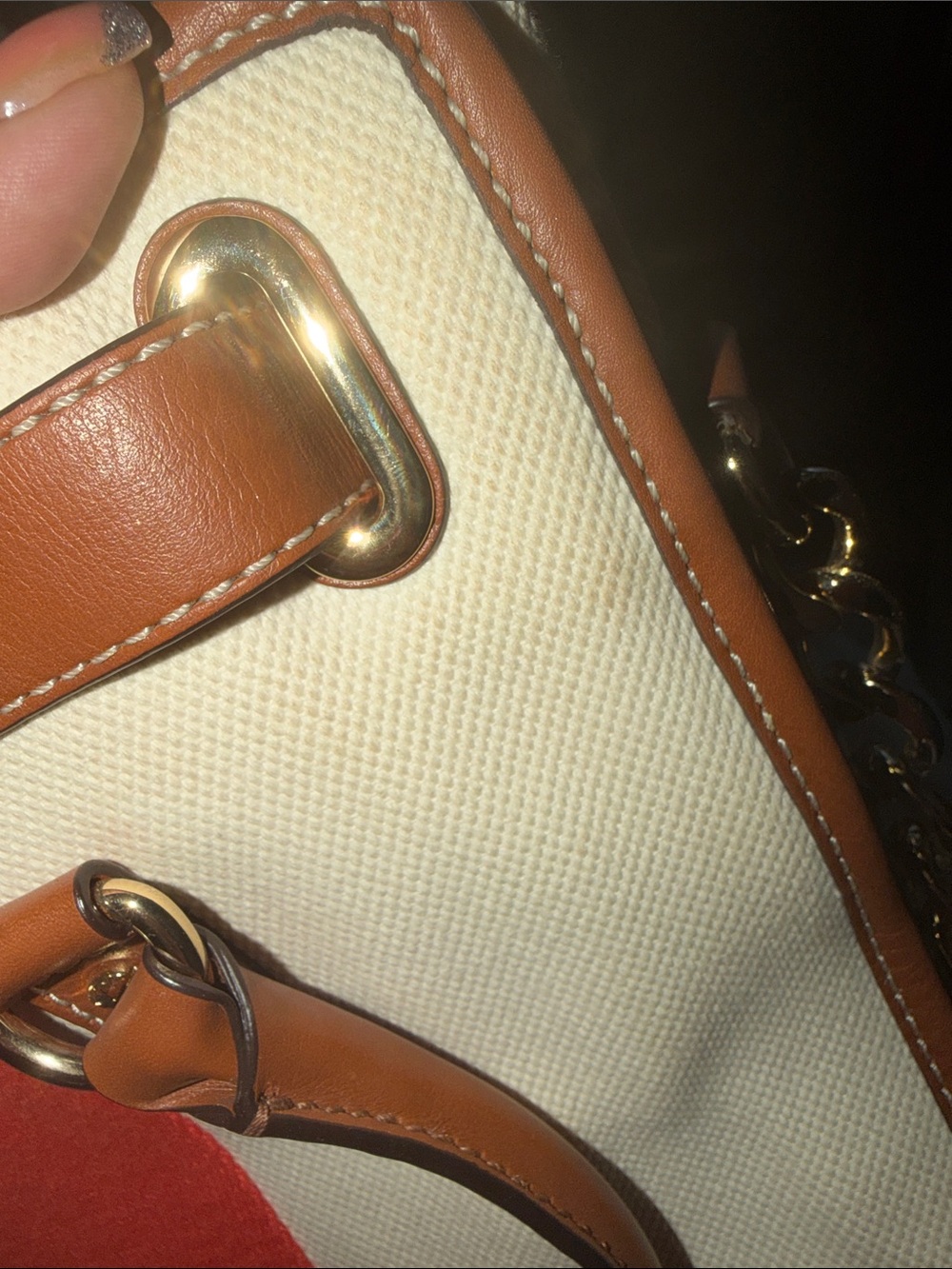 Michael Kors Cream Hamilton canvas satchel - Picture 7 of 13